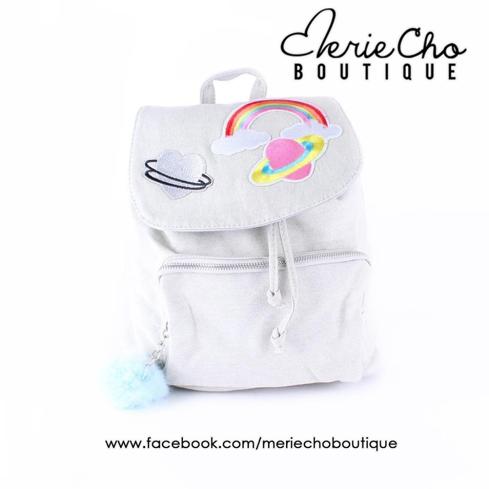 NEW patch cute pompon backpack